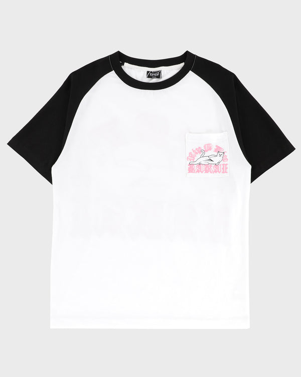 LAKAI x RIPNDIP Raglan-T-Shirt – Weiß/Schwarz