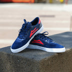 Cambridge - Daim Bleu Marine/Rouge