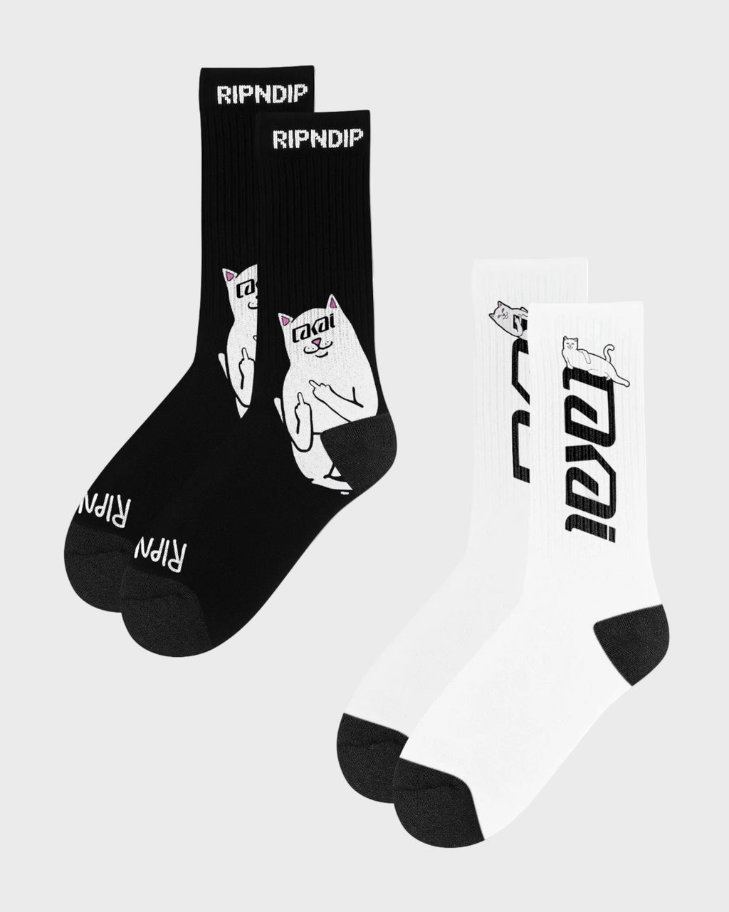 LAKAI X RIPNDIP Lord Nerm Socks Pack - Black/White