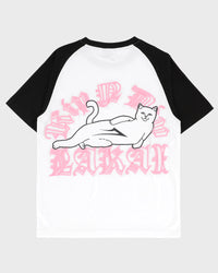 LAKAI x RIPNDIP Raglan-T-Shirt – Weiß/Schwarz
