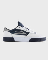 White Leather Navy Reflective