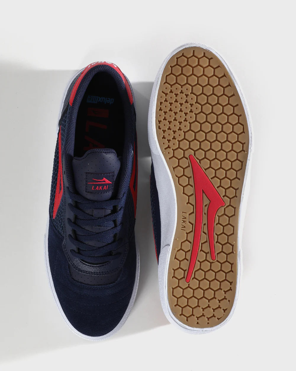 Cambridge – Marineblau/Rotes Wildleder