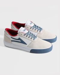Manchester - White Suede Navy Perf