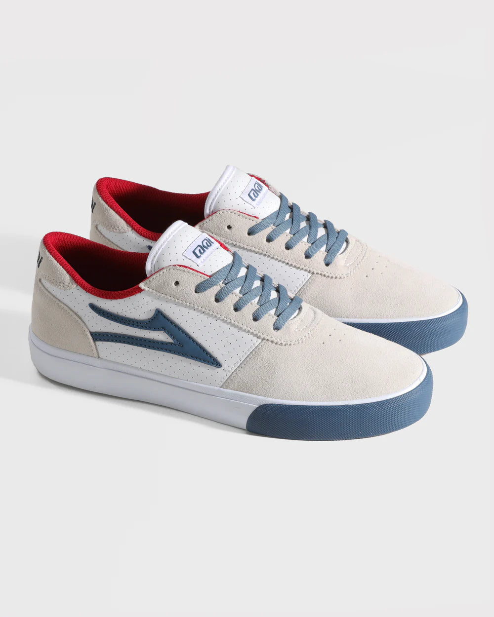 Manchester - White Suede Navy Perf