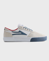 White Suede Navy Perf