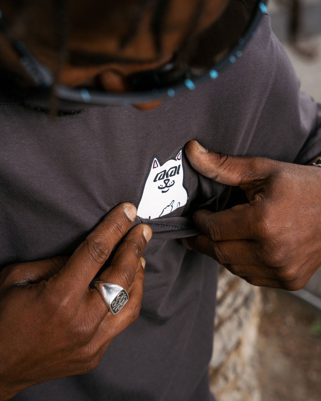 LAKAI x RIPNDIP Lord Nerm Pocket SS Tee - Dark Gray