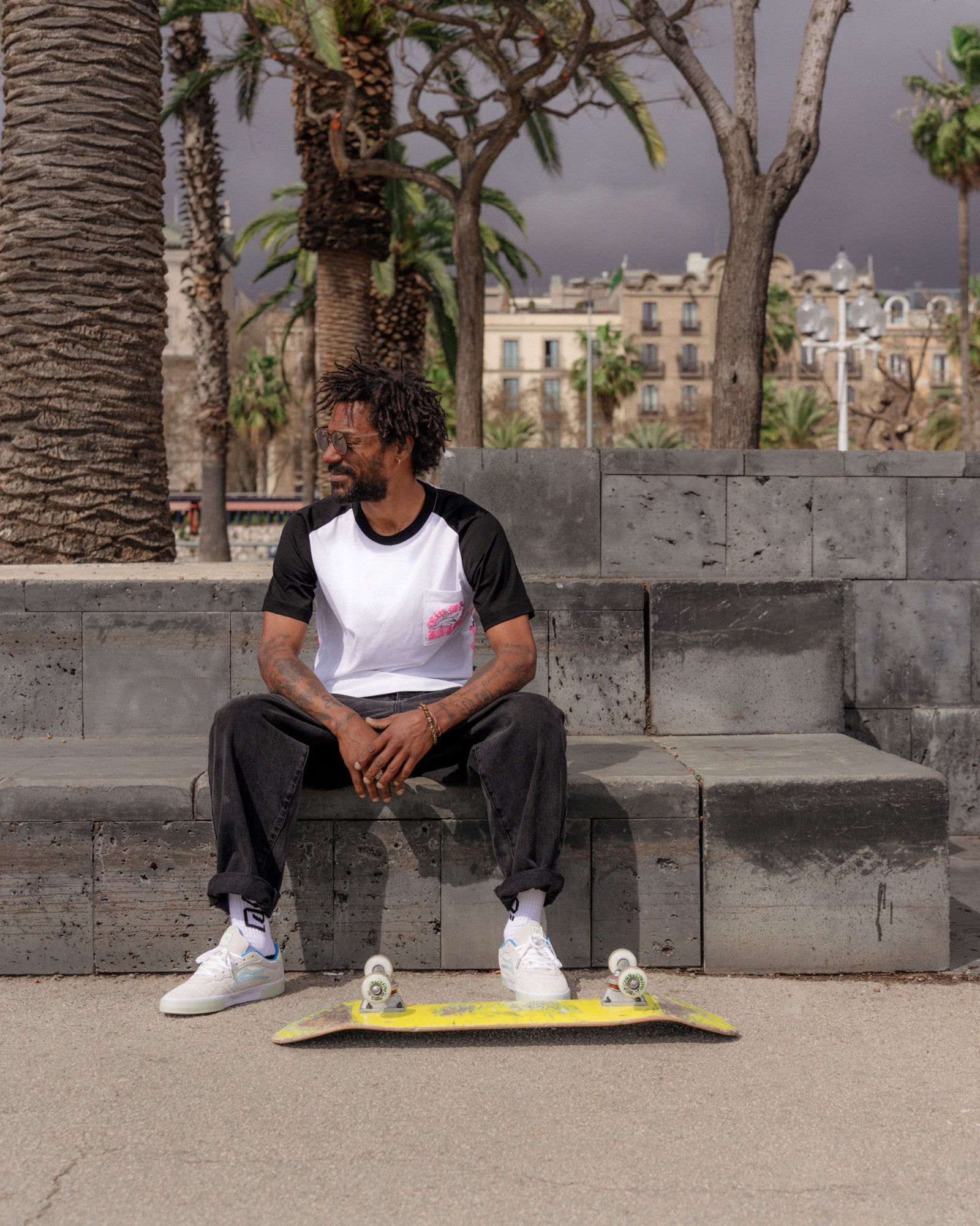 LAKAI x RIPNDIP Raglan SS Tee - White/Black