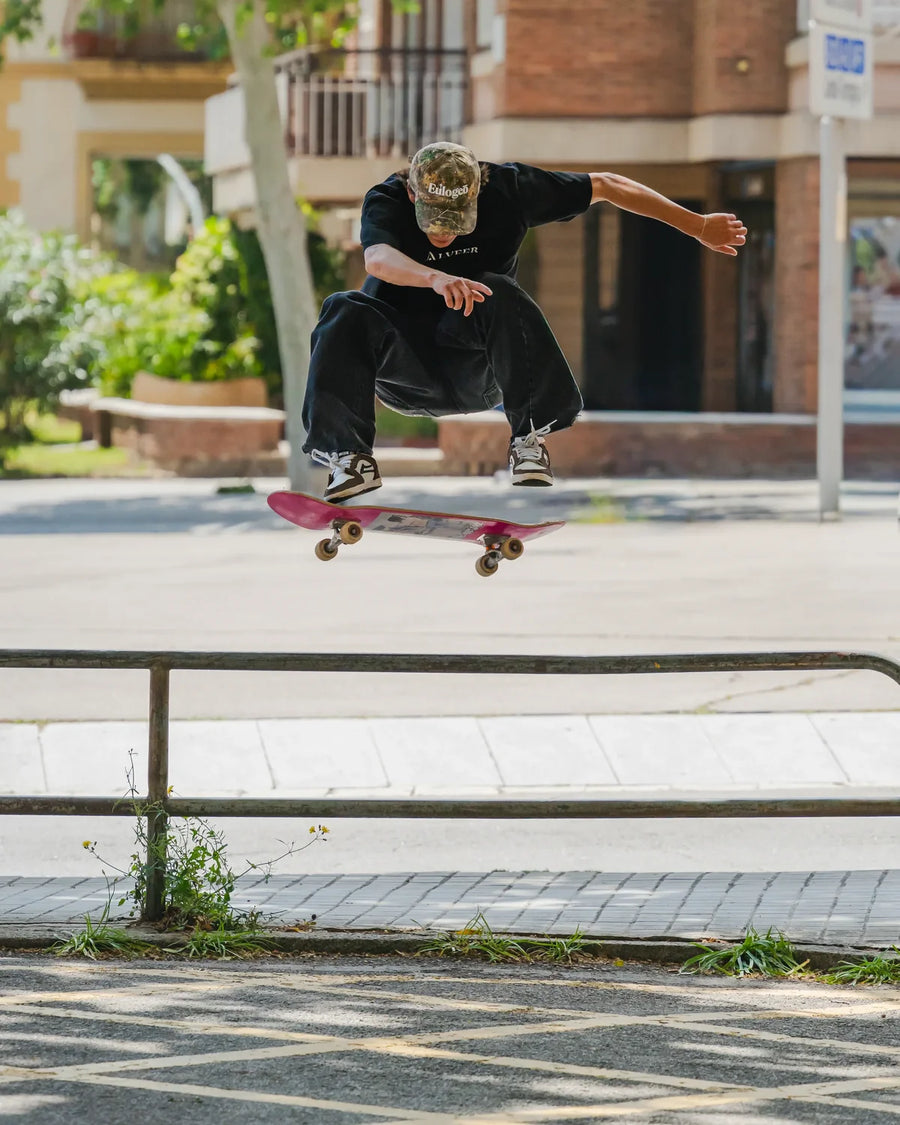 Evon Martinez over a rail